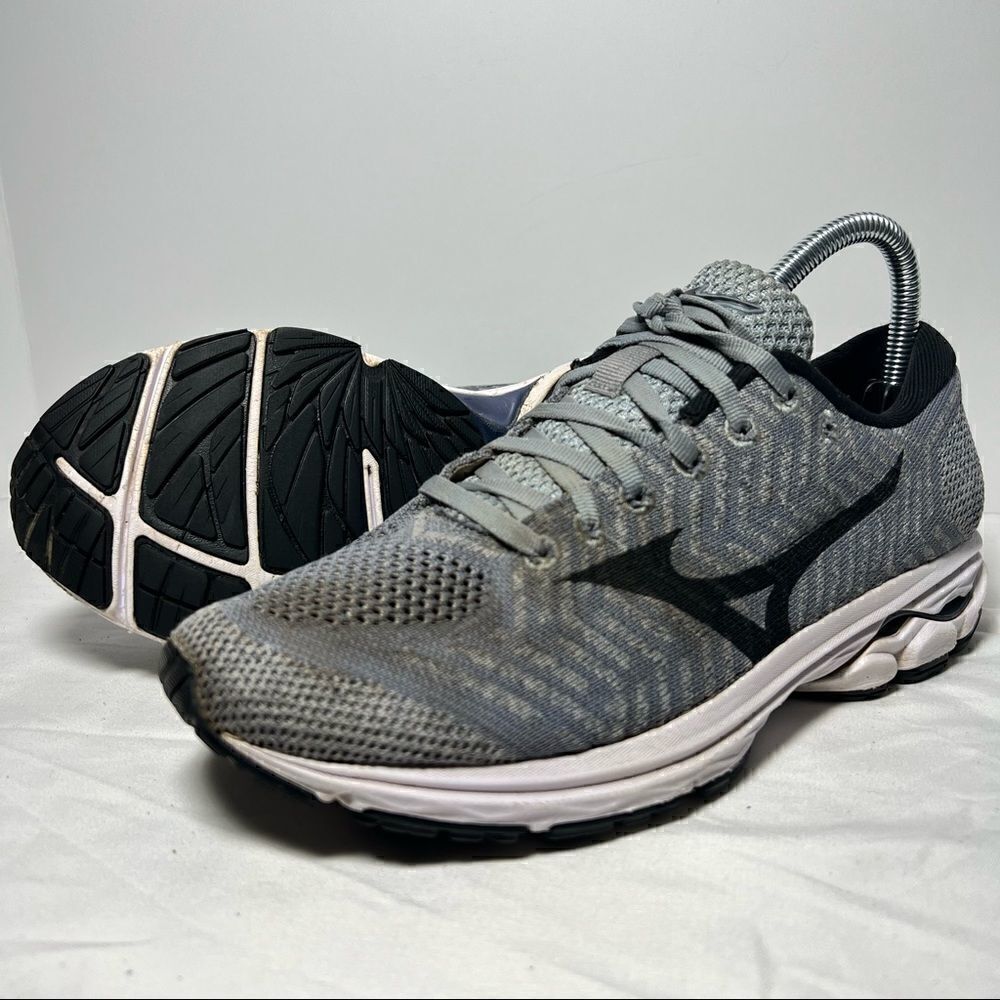 Mizuno Waveknit R2 Running Shoes Grey Blue Womens 8.5